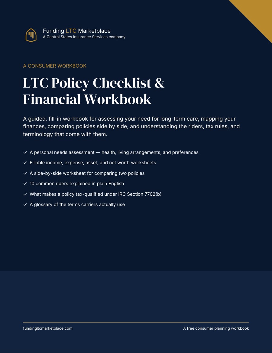 Cover of the LTC Policy Checklist and Financial Workbook